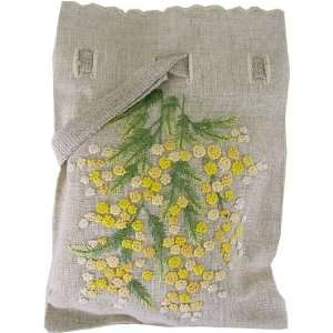  Mimosa hand embroidered hemstitched French natural color 