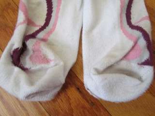   used Womens cute white pink and purple Puma ankle SOCCER Socks PRIVATE