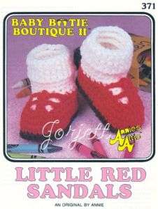 Little Red Sandals Annies Baby Bootie Boutique crochet pattern  