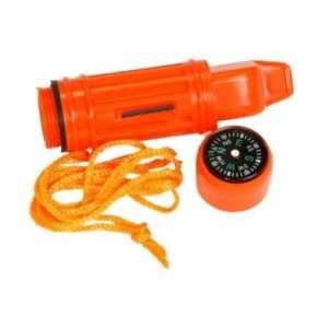 in 1 Survival Whistle Compass Fire Starter Lint  