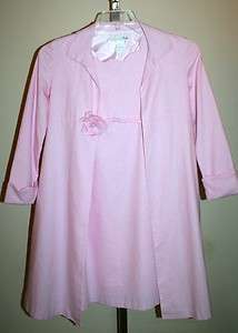 VICTORIA ROSE Boutique Linen Cotton Girls Dress & Coat Set Size 10 