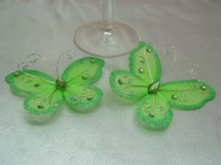 Wedding Table Decorations Lime Green Butterflies 3 Inch  