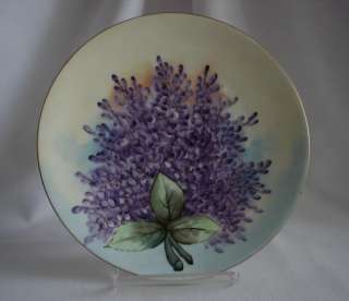 Stunning Hand Painted LILACS T&V Limoges Plate  