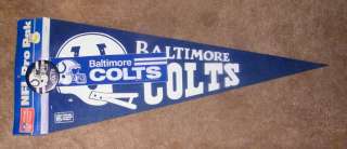 VINTAGE Late 1960 Baltimore Colts Pennant Pin Button & Bumper Sticker 