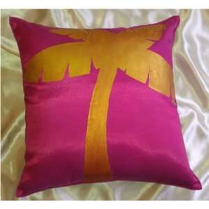  Gold Palm Tree Fuchsia Decorative Pillow