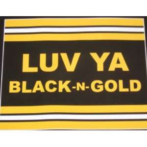  Luv Ya Black & Gold Fleece Throw Blanket 50 X 60 