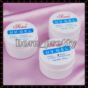 3pcs Pink/White/Clear Nail Art UV Builder Gel Tips Glue  