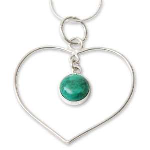  Chrysocolla heart necklace, Love Shines Jewelry