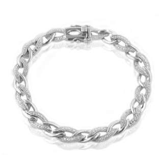   Diamond Tennis Link Bracelet in Sterling Silver in 7.5 inches leng