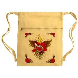  Messenger Bag Sack Pack Yellow Love Flaming Heart with 