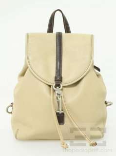 Coach Studio Legacy Tan & Brown Leather Small Drawstring Backpack 