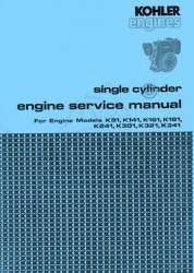 kohler k series single cyliner engine service manual for models
