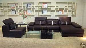 BOSTON Italian Leather Living Room Sectional Sofa  