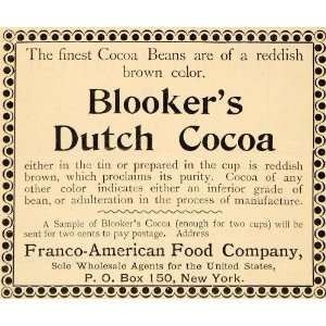  1895 Ad Blookers Dutch Baking Cocoa Franco American Food 