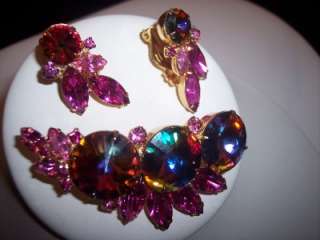 Beautiful Juliana Rivoli brooch and earring set  