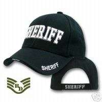 BLACK SHERIFF LAW ENFORCEMENT HAT HATS CAP CAPS  