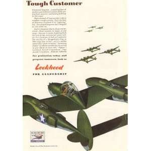 Lockheed P 38 Lightning, Tough Customer  1942 Lockheed P 38 ad 