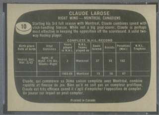 1966 Topps Hockey 10 Claude Larose PSA 8 (9521)  