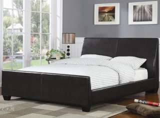 LAREDO BLACK OR BROWN BYCAST LEATHER QUEEN SIZE BED  
