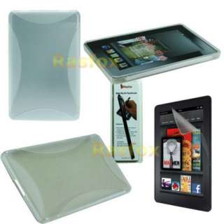  Kindle Fire TPU Gel Case Skin Cover + Screen Protector + Stylus 