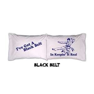  College Pillowcases   Black Belt (Set of 2)