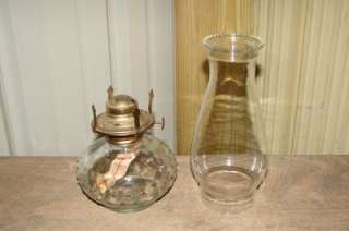 Vintage Lamplight Farms Glass Hobnail Oil Lamp w/Shade  