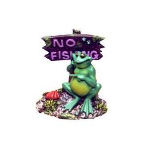  Frog No Fishing Aquarium Ornament, Small
