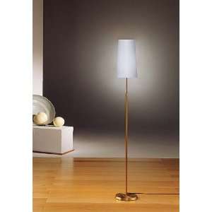  Holtkoetter Antique Brass Narrow White Shade Floor Lamp 