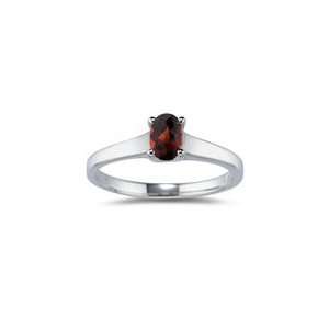  0.57 Cts Garnet Ring in 18K White Gold 9.0 Jewelry