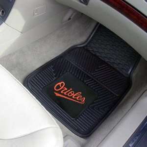  MLB Baltimore Orioles Black 2 Piece Vinyl Car Mat Set 