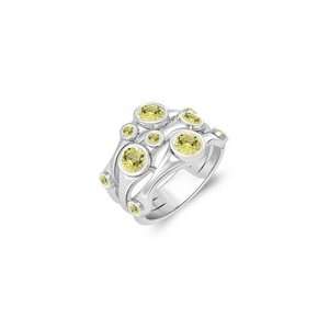  0.85 Cts Lemon Citrine Ring in 14K White Gold 7.5 Jewelry