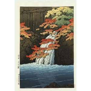  Kawase Hasui Japanese Woodblock Print; Senju Waterfall 