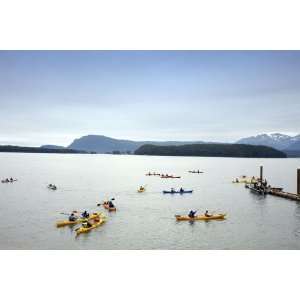  Landscape Poster   Kayakers Juneau Alaska 24 X 17 