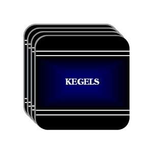 Personal Name Gift   KEGELS Set of 4 Mini Mousepad Coasters (black 