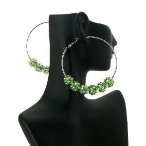 Light Green Basketball Wives Poparazzi Earrings with Six 10mm Iced Out 