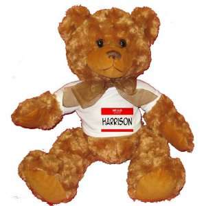  HELLO my name is HARRISON Plush Teddy Bear with WHITE T 