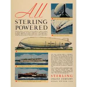  1933 Ad Sterling Engine Lakehurst Navy Mooring Masts 