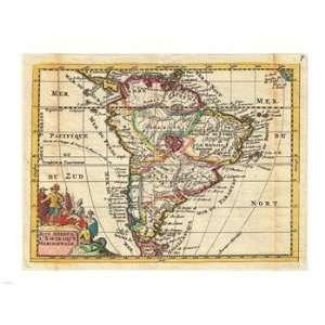  1747 La Feuille Map of South America Poster (24.00 x 18.00 