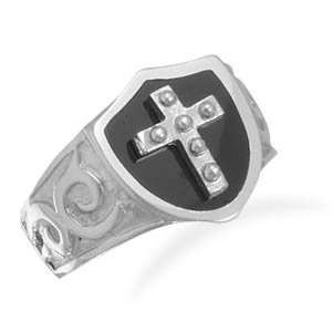   Ring with Rivets on Sheild Design 316L Surgical Stainless Steel, 13