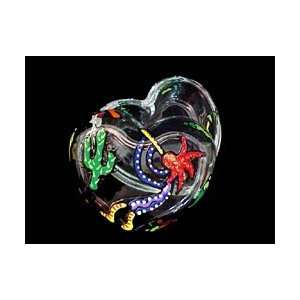  Chilies & Kokopelli Design   Hand Painted   Heart Shaped 