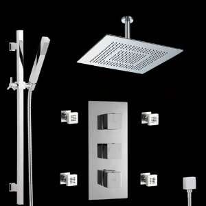 Triple Concealed Thermostatic Shower Valve with Built in Diverter, 15 