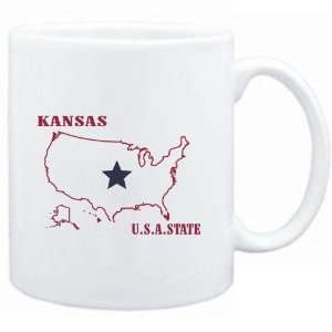  Mug White  Kansas USA  Usa States