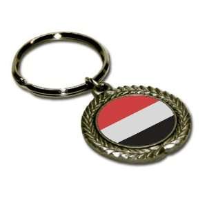 Yemen Flag Pewter Key Chain