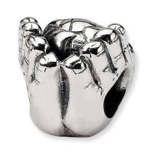  .925 Sterling Silver World in Hands Bead Jewelry