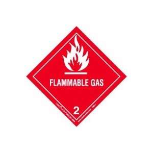  Flammable Gas Label, Worded, Paper, Roll of 500 Office 