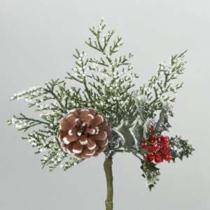   of 36 Artificial Christmas Berry and Pine Cone Glitter Holly Picks 8