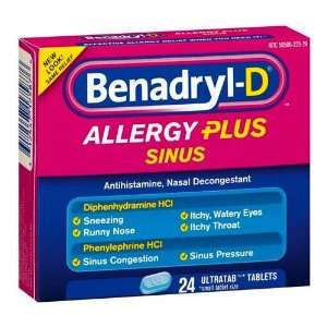  Benadryl Allergy/Sinus Headache 24 Count Health 