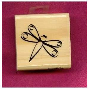 Dragon Fly Too Rubber Stamp on 2x2 Wood Block Arts 