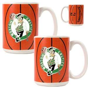  Boston Celtics 2pc Ceramic Gameball Coffee Mug Set 