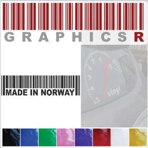   Decal Graphic   Barcode UPC Pride Patriot Made In Norway A466   Black